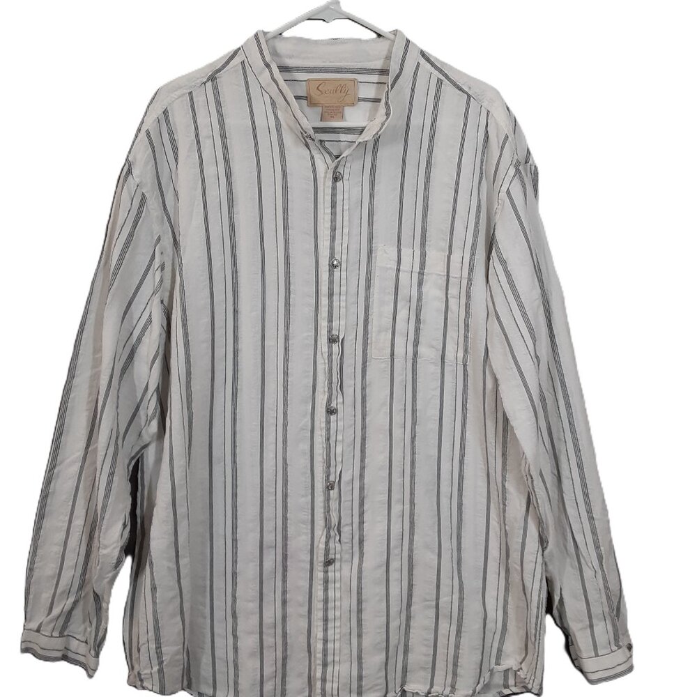 Scully Men's Western Shirt Size XL, Star Buttons, Long Sleeve, 100% Cotton